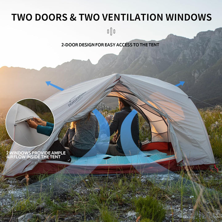 Star-River 4-Season Backpacking Tent-TWO DOORS & TWO VENTILATION WINDOWS
