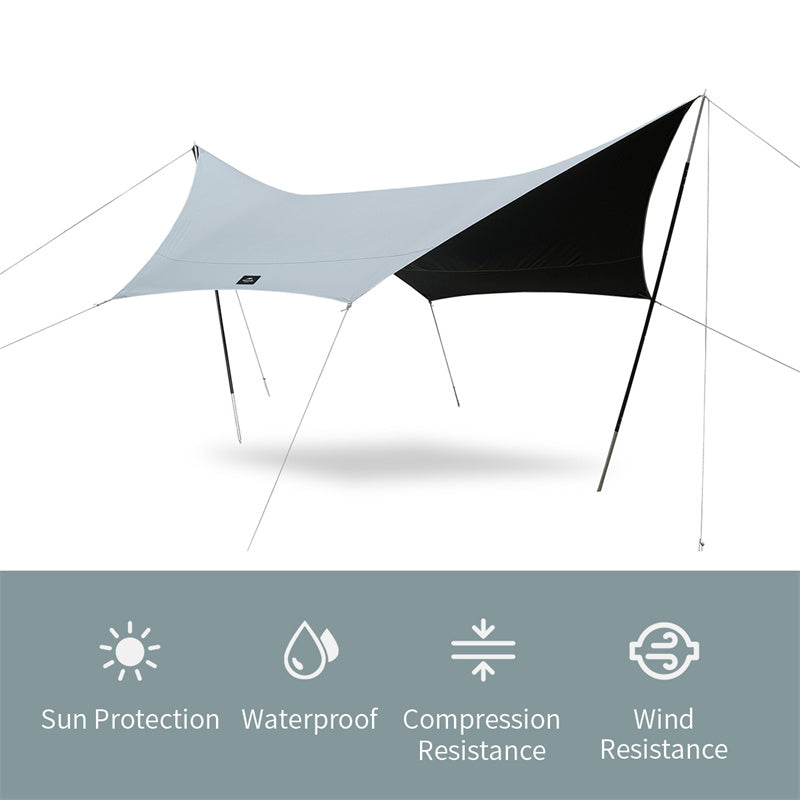 An image of a Naturehike（SHARK） Black Vinyl Hexagonal Sunshade by Naturehike official store