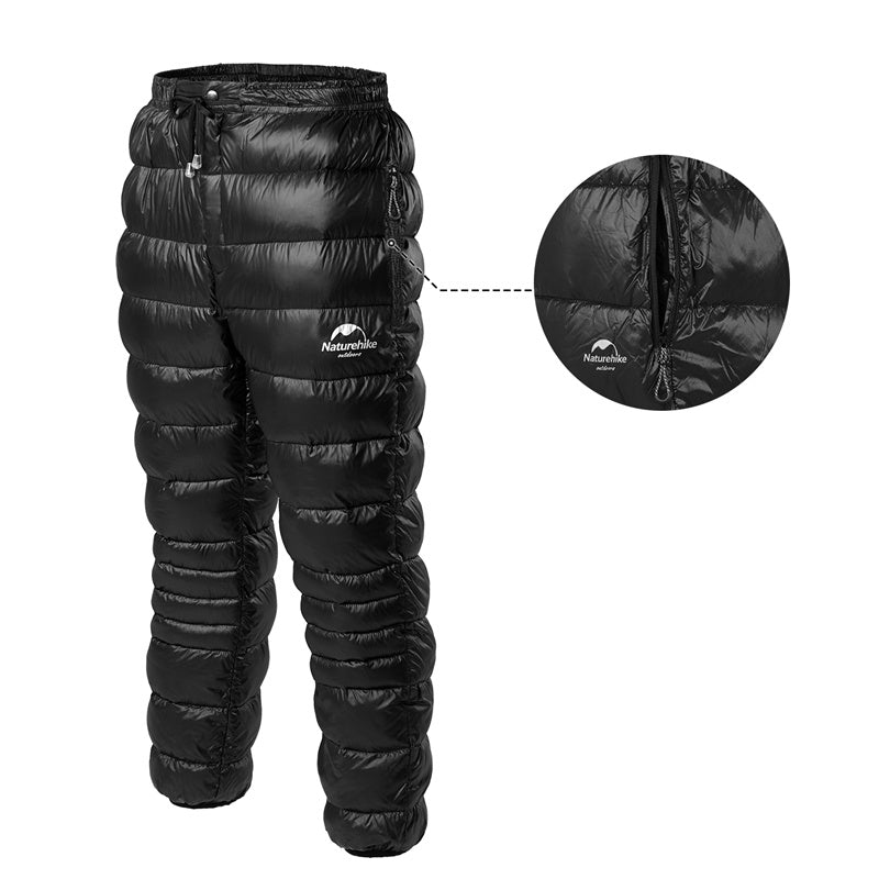 An image of a Naturehike DW-90 White Goose Down Pants with Pockets by Naturehike official store