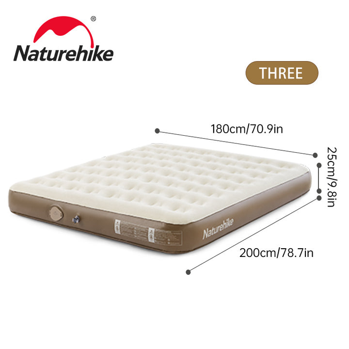 An image of a Naturehike C25 Built-in Pump PVC High-Height Inflatable Mattress by Naturehike official store