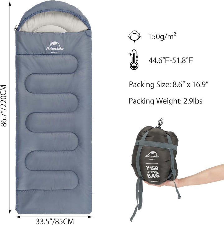 Cotton Sleeping Bag Blue Left