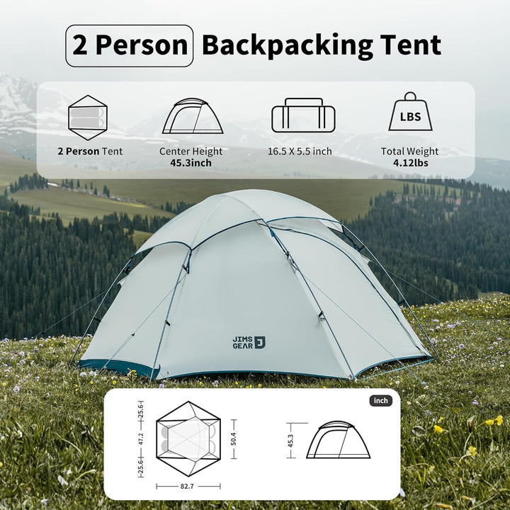 New Arrival | JIM'S GEAR 1-2 Person 4-Season Camping Tent