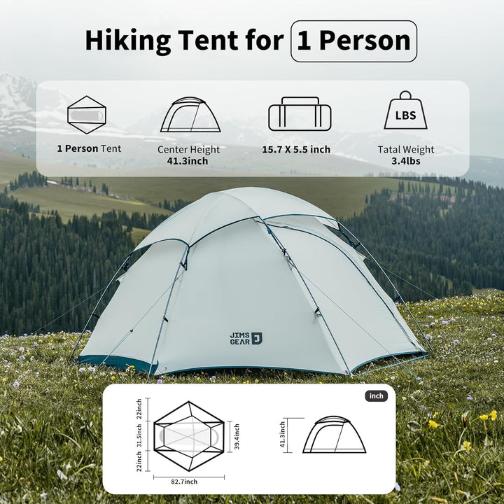 New Arrival | JIM'S GEAR 1-2 Person 4-Season Camping Tent