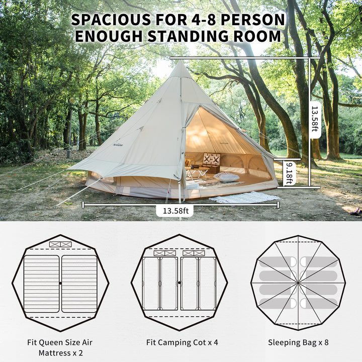 Brighten 12.3 4 Person Glamping Tent