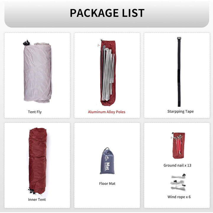 Cloud Up 3 Lightweight Backpacking Tent PACKAGE LIST