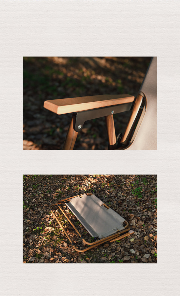 An image of a   Wood Grain Double Camping Chair