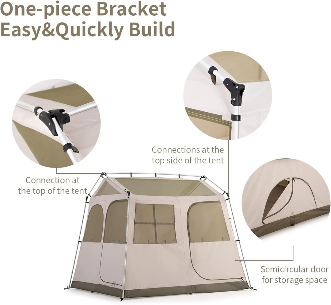 The Village 5.0 Instant Tent is designed for easy and quick setup, making it ideal for camping trips with minimal hassle.