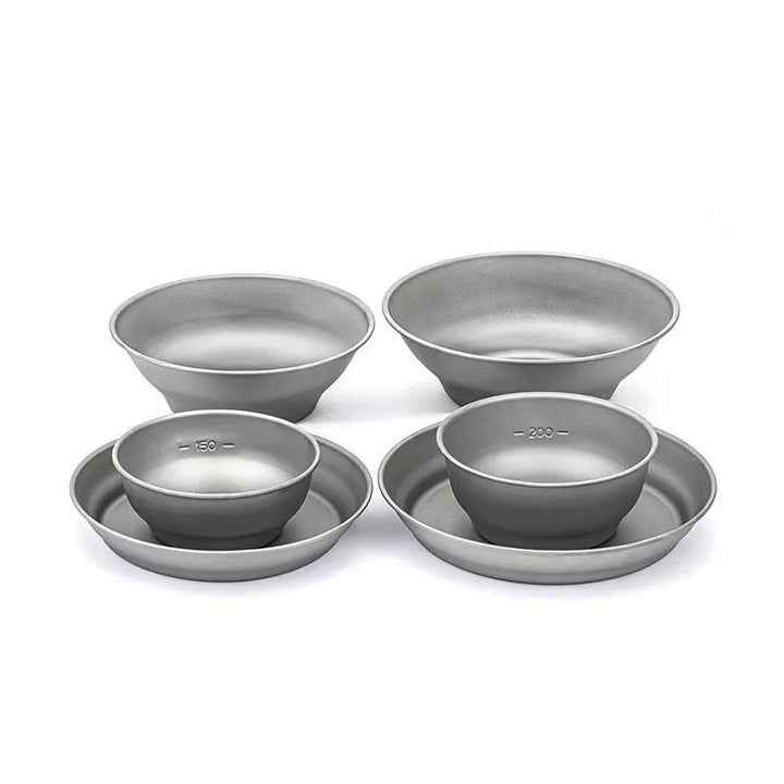 Naturehike Outdoor Picnic Pure Titanium BBQ Tableware Plate Bowl Dish